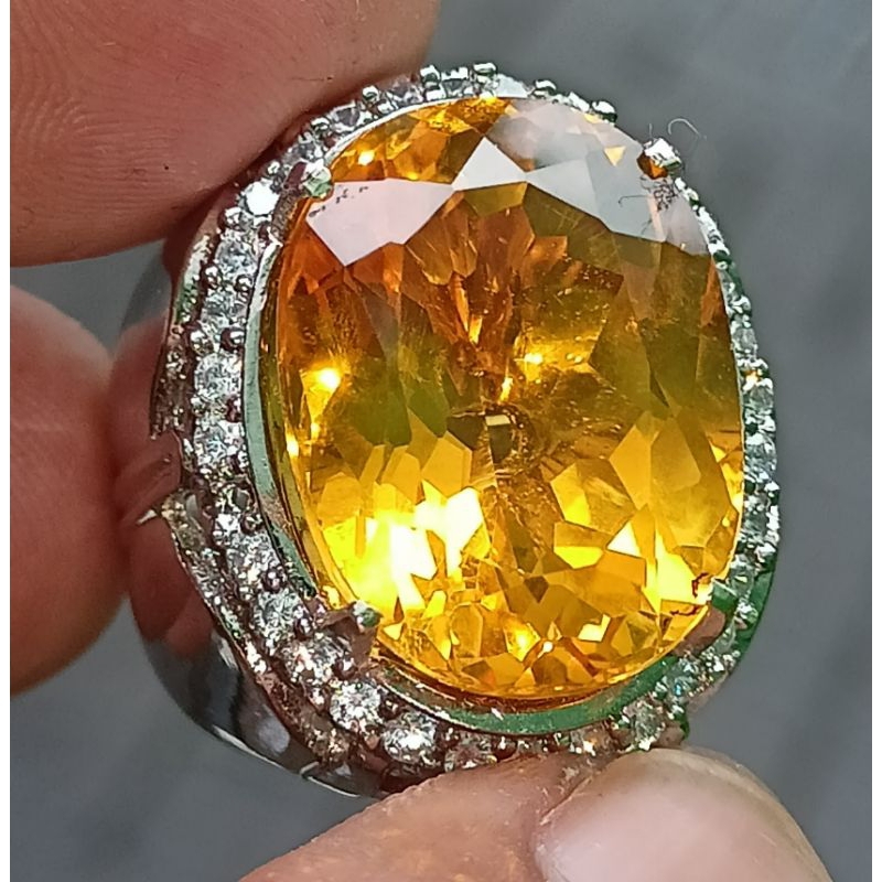 CINCIN BATU YELLOW CITRINE JUMBO ORI