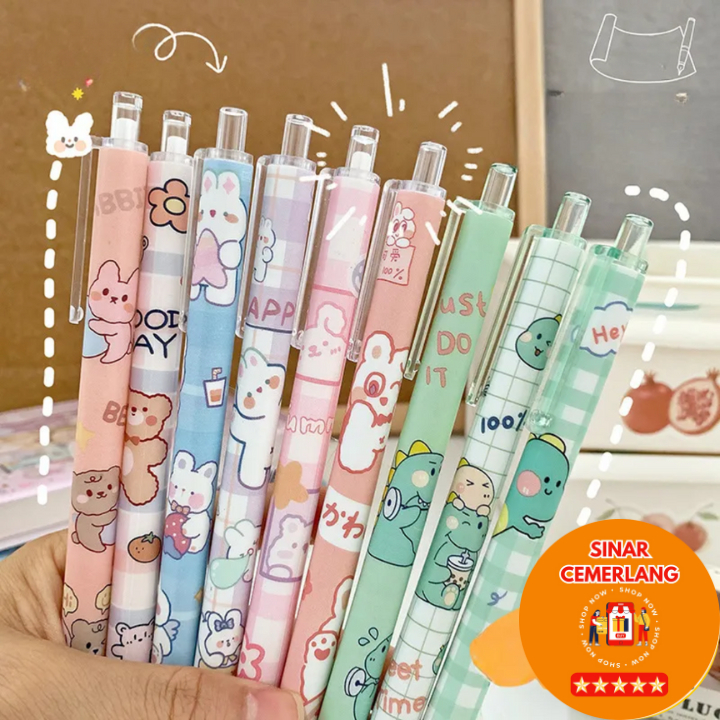 

SC 1 Pcs Pena Cetekan Karakter Motif Lucu Pulpen Tinta Hitam Alat Tulis Sekolah Kantor Pen Bolpoint Stationary Murah