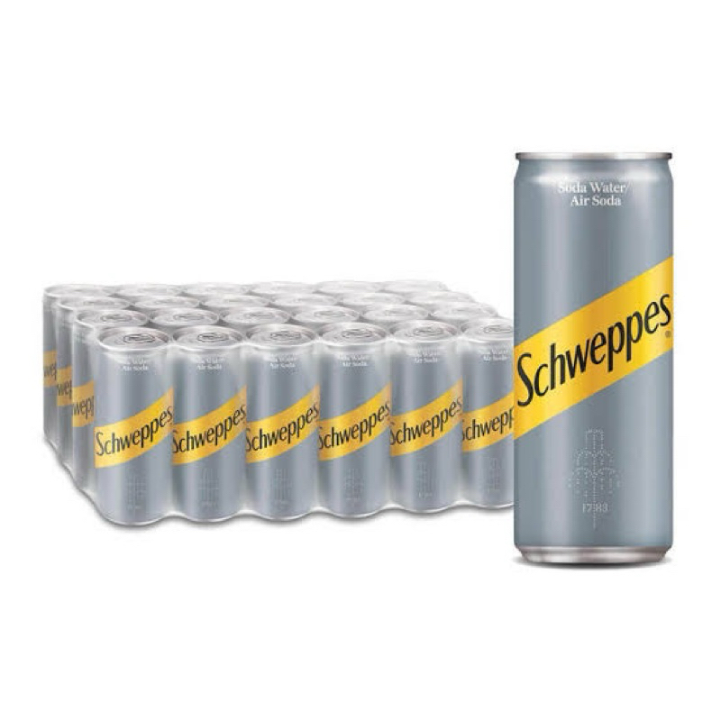 SCHWEPPES SODA WATER (24’s x 250ml) / Minuman kaleng soda / 1 krat / Tonic