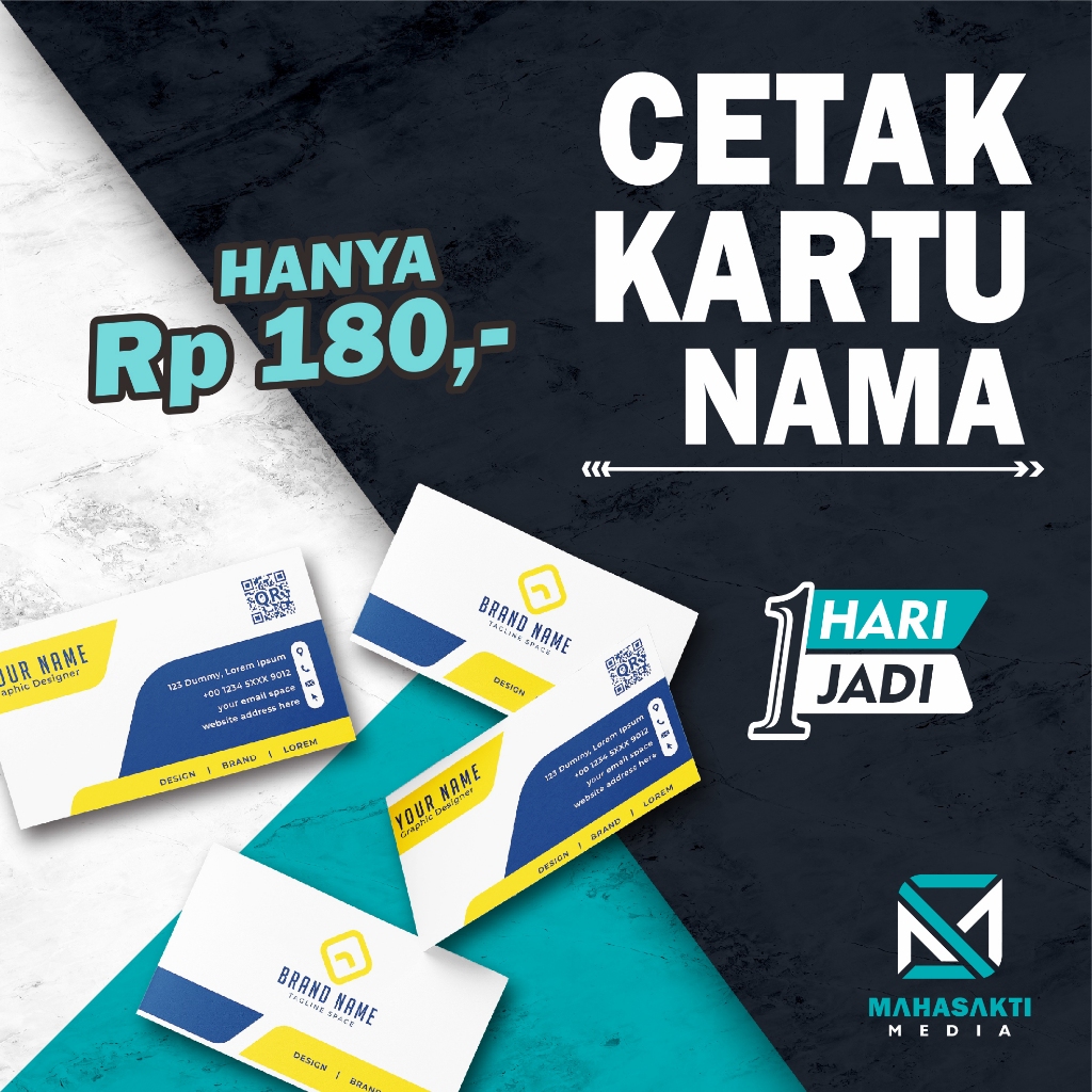 

KARTU NAMA Full Color Premium 1 sisi / bolak balik FREE BOX
