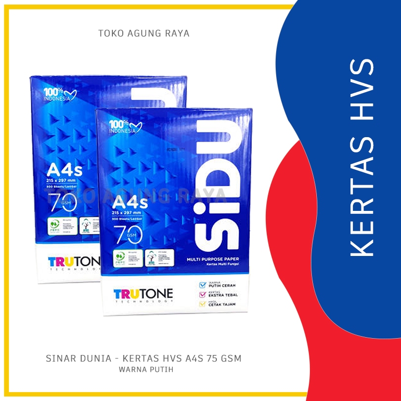

[RIM] KERTAS HVS A4S (75GSM) - SIDU