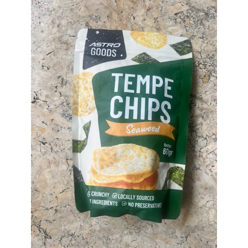 

[PRODUCT INDONESIA] ready surabaya snack camilan keripik tempe astro rasa rumput laut 60 gr / astrofood tempe chips seaweed flavor 60 gr halal