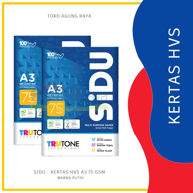 

[RIM] KERTAS HVS A3 (75GSM) - SINAR DUNIA