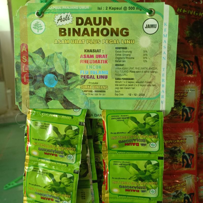 Daun binahong kapsul rentengan 100% ORI