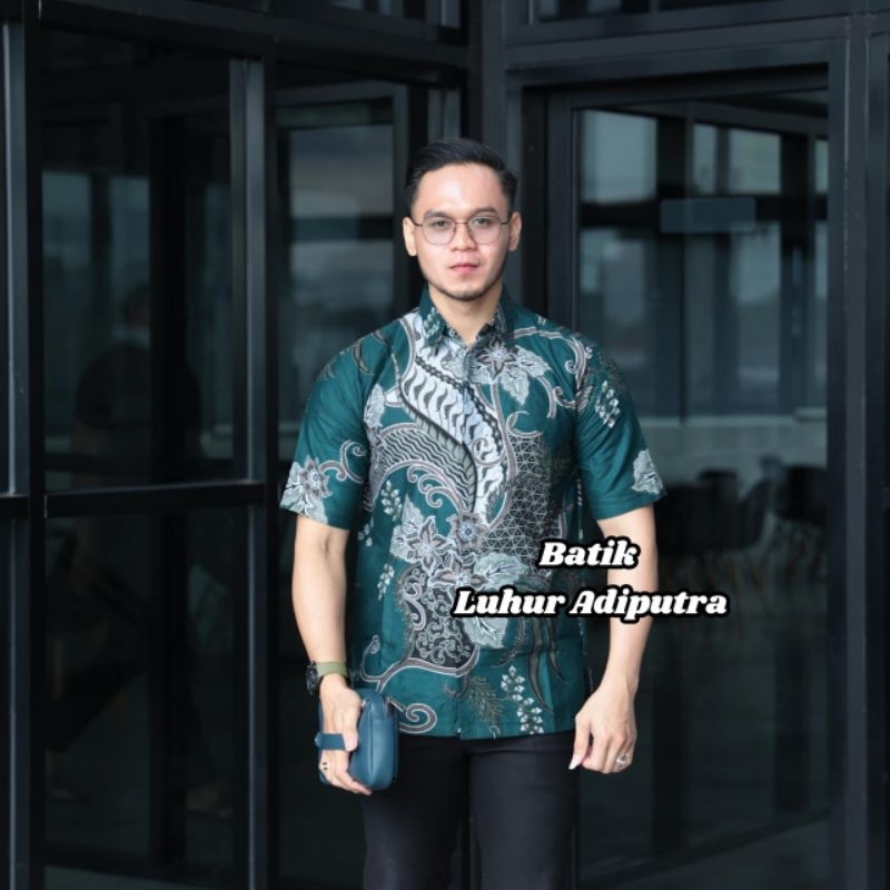 Bhadrika Emerald kemeja batik pria furing katun premium Luhur Adiputra