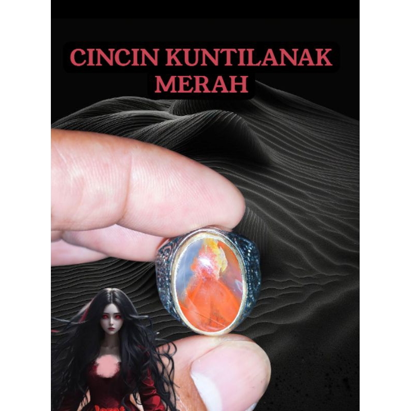 CINCIN BATU KUNTILANAK. MERAH ASLI penarikan hanya satu. bisa cod