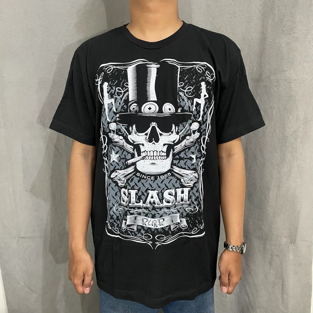 T Shirt Band Official SLASH - BOTTLE OF SLASH Liquid blue