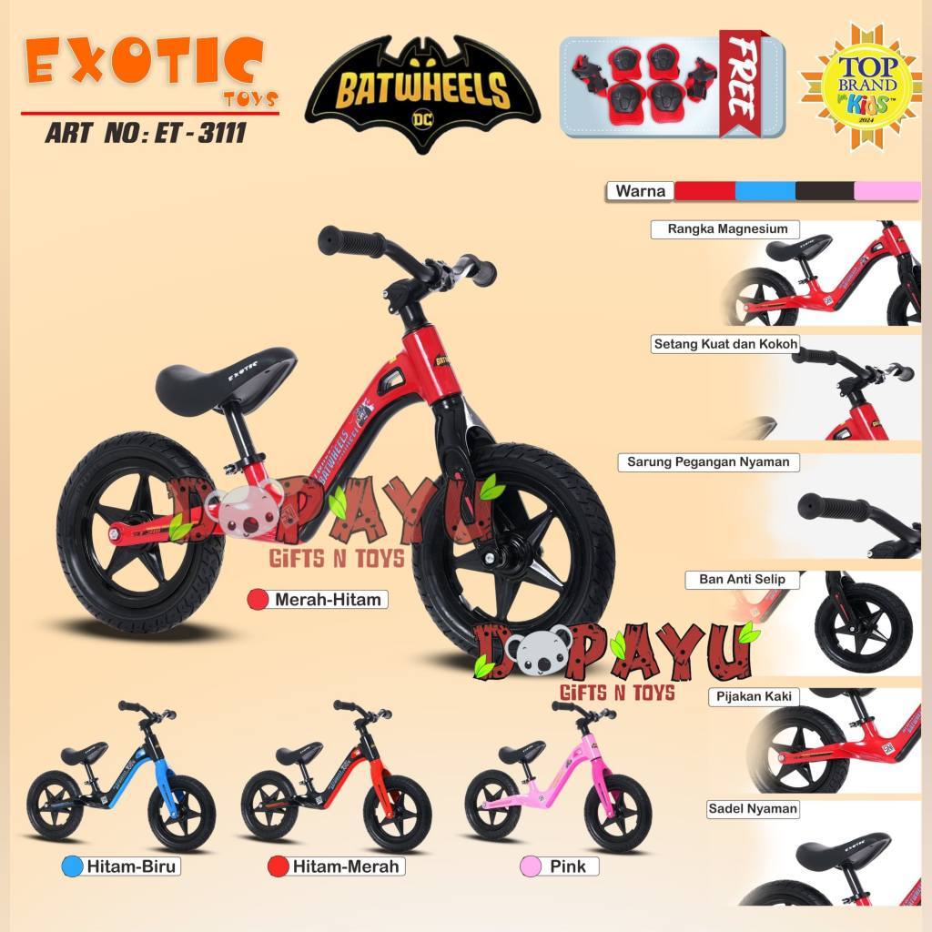 Sepeda Keseimbangan Anak Ban Pompa Karet ET3111 Exotic