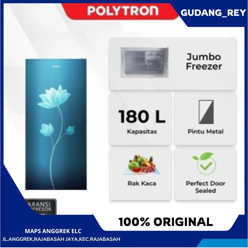 KULKAS POLYTRON PRB 189 B / KULKAS 1 PINTU POLYTRON GARANSI RESMI