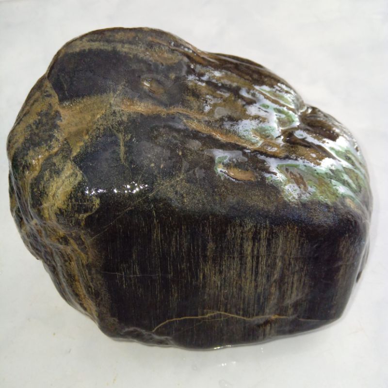 Original Bahan Batu Bulu Macan Serat Emas Bentuk Unik & Antik