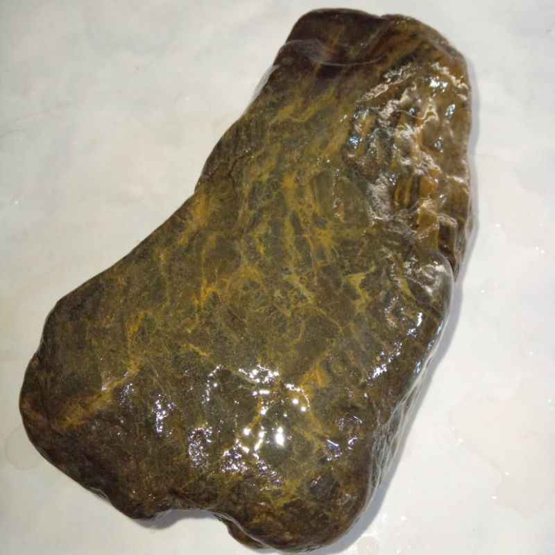 Natural Bahan Batu Bulu Macan Serat Emas Bentuk Unik & Antik Top Quality
