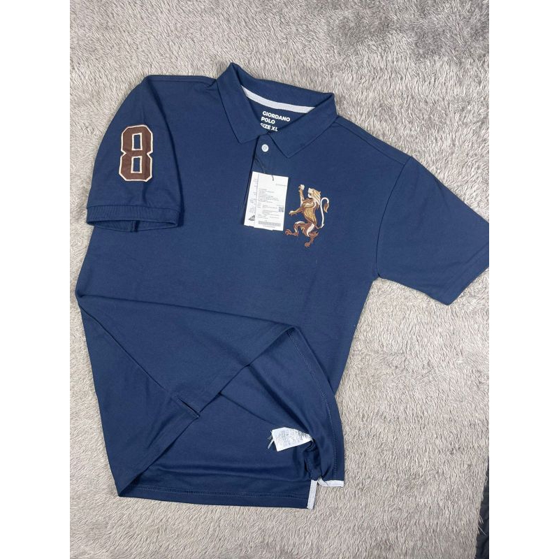 polo Giordano bordir singa 3dimensi terbaru/kaos kerah Giordano lengan pendek/baju kerah pria bordir