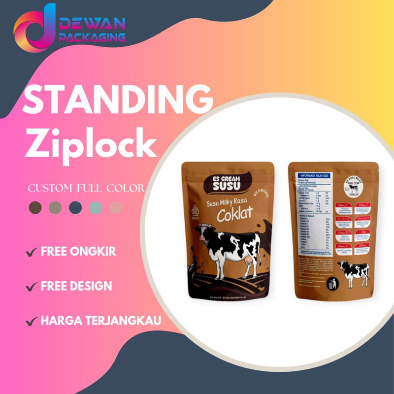 CETAK KEMASAN STANDING POUCH ZIPLOCK
