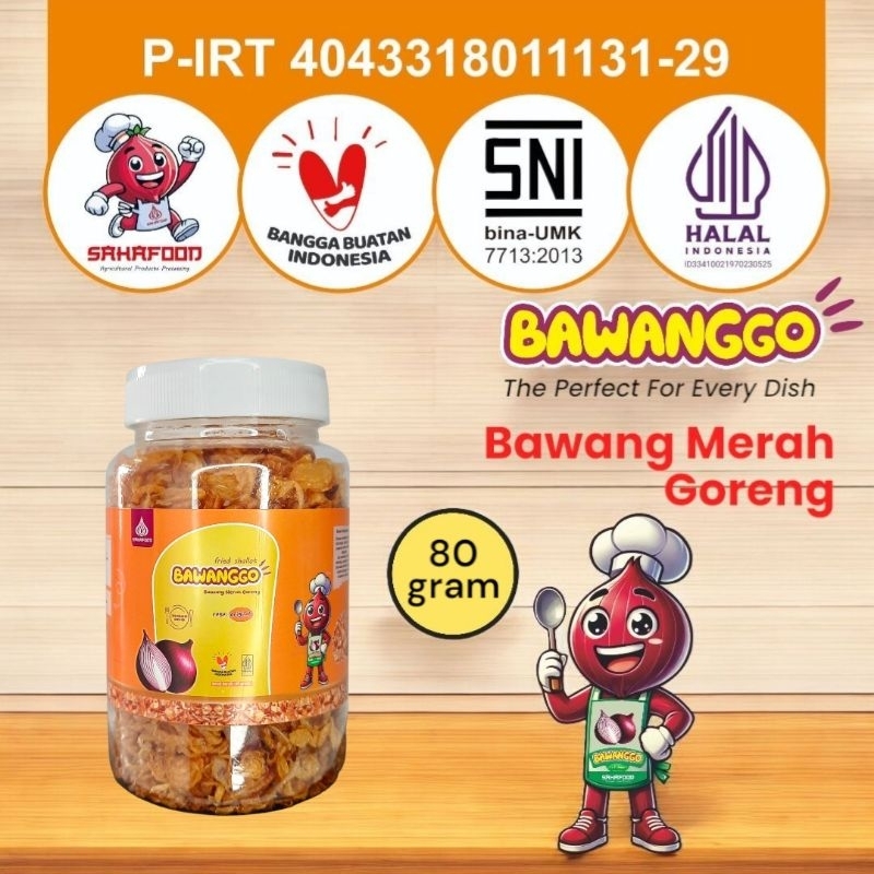 

Bawang Goreng BawangGo 80gram Asli Renyah Kriuk Premium tanpa campuran Sahafood makan enak