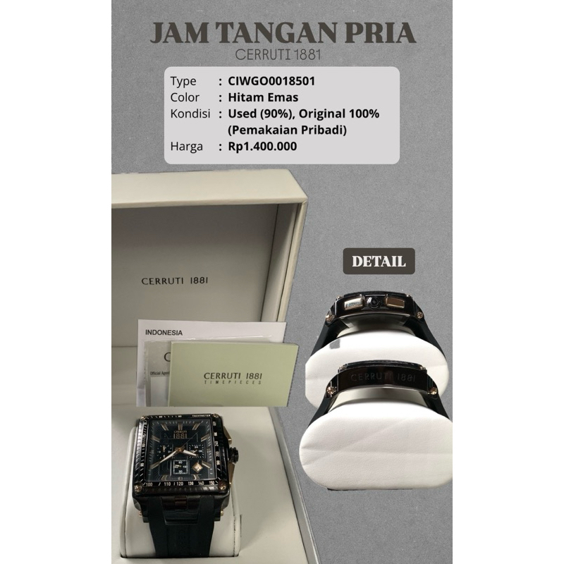 CERUTTI 1881 Jam Tangan Pria CIWGO0018501 - Hitam Emas