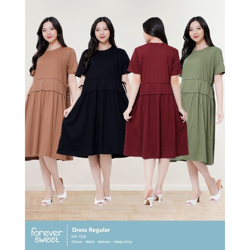 [FOREVER SWEET] DRESS KAOS REMPEL BORDIR DEWASA REGULAR LD 104 HOME DRESS DASTER KEKINIAN Wanita Fas