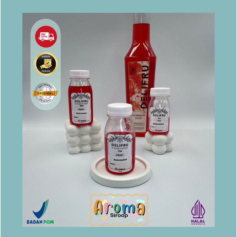 

Delifru Syrup - REPACK Sirup Delifru Watermelon Semangka Premium ( 100ml - 75ml - 30ml ) Asli 100% ORIGINAL