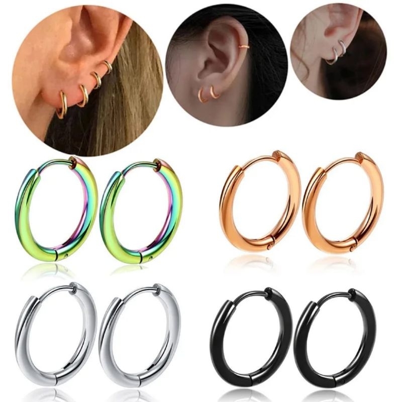 ANTING TELINGA TITANIUM / TINDIK GIWANG TITANIUM / ANTING HOOPS TITANIUM / ANTING GIWANG TITANIUM