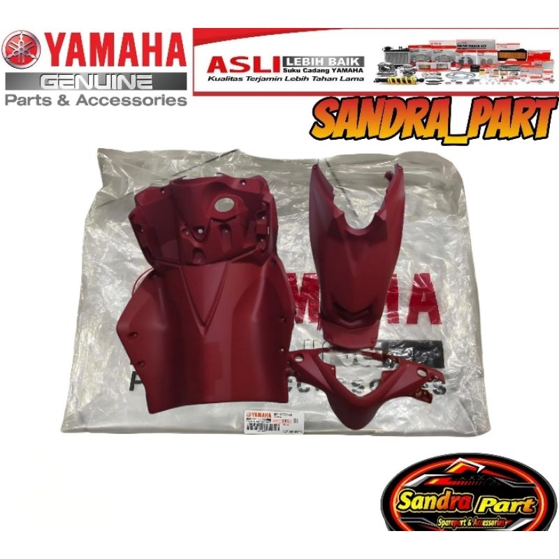 PAKET COVER BODY KASAR XEON RC 125 XEON GT 125 GARUDA MERAH 3 PCS ORIGINAL YAMAHA
