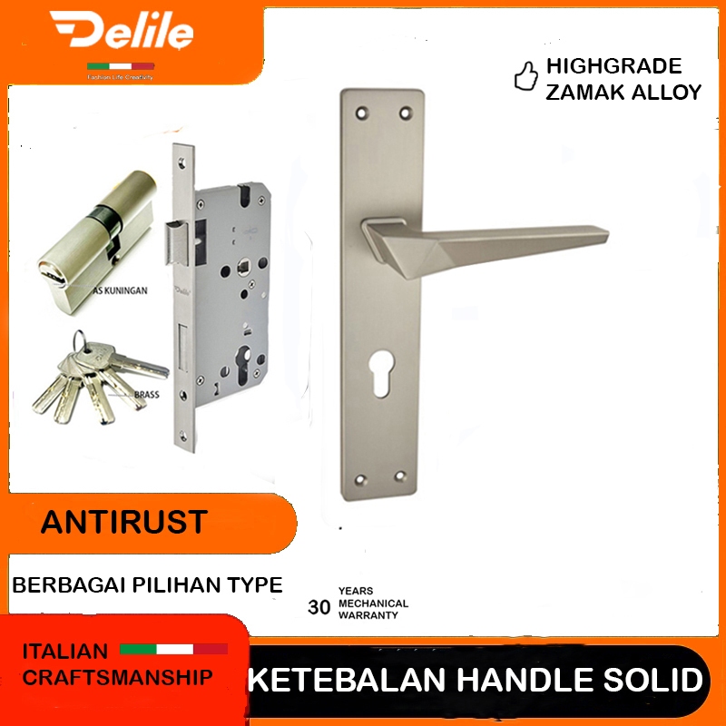 GAGANG PINTU PLAT STAINLESS STEEL DELILE ITALY HANDLE PINTU KAYU HANDLE PERSEGI