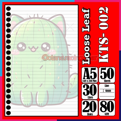 

Loose Leef Leaf A5 Isi 50 Lembar Kaktus Tanaman berduri kartun lucu autestic autestik Binder Karakter Polos Buku Anak Sekolah Kuliah refil Refill Vol-01
