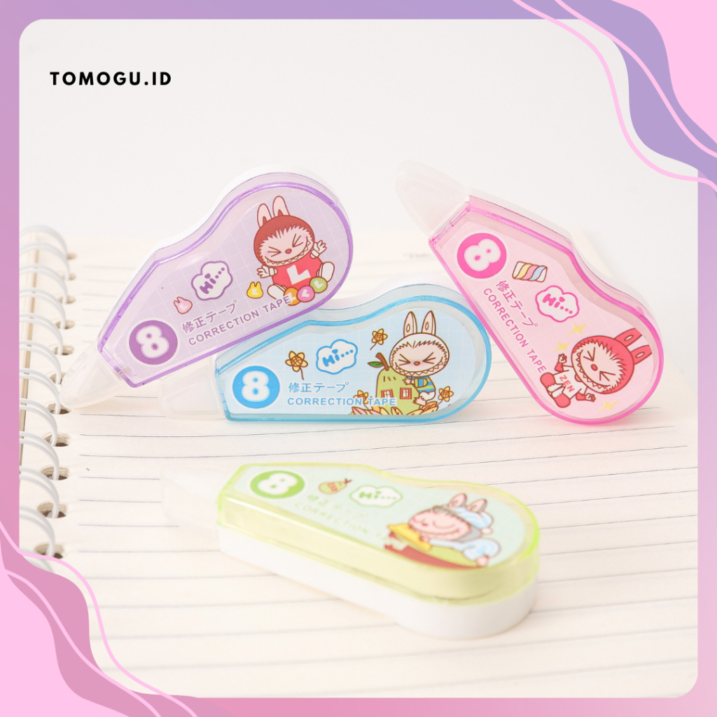 

Tip-X Kertas Labubu Correction Tape Roll Tipe-X Penghapus Pulpen Tipex Tip-Ex Tipe X Pita