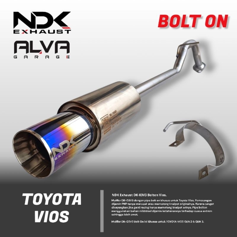 Knalpot Racing Toyota Vios NDK DK-03V3 Bolt On NDK Exhaust DK-03V3 Knalpot Vios Plug And Play