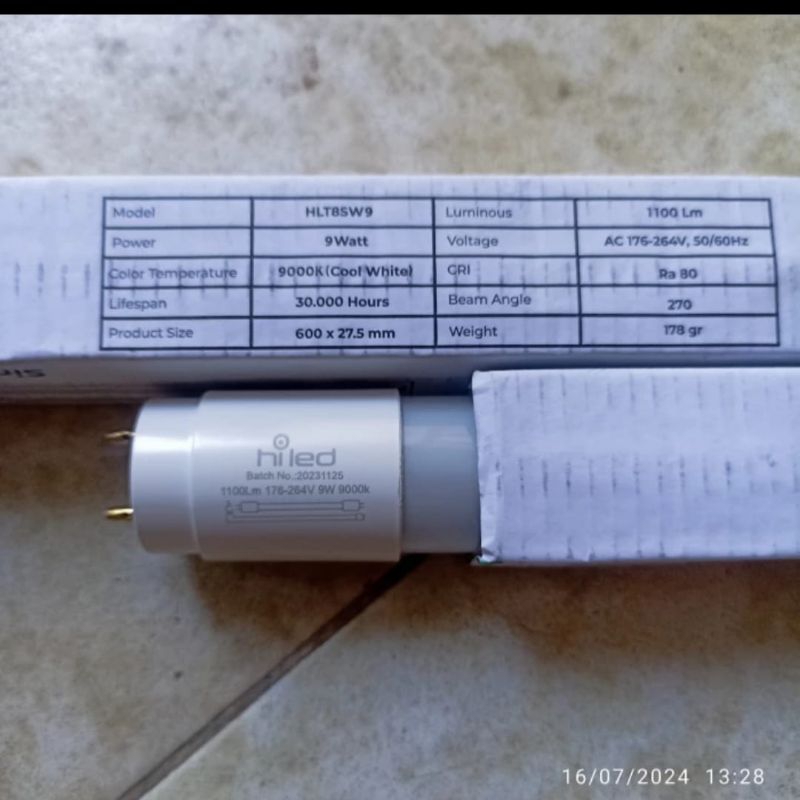 HI-LED LED TUBE LIGHT T8 9W / LAMPU T8 GLASS SINGLE SIDE ( Harga PER PCS Wajib Baca Deskripsi )
