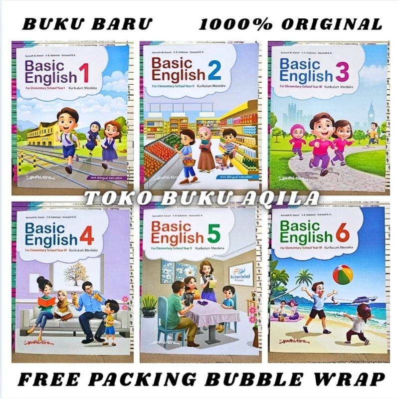 Buku Basic English Kelas 1 2 3 4 5 6 SD Revisi Yudhistira Kurikulum Merdeka Original - Bahasa Inggri