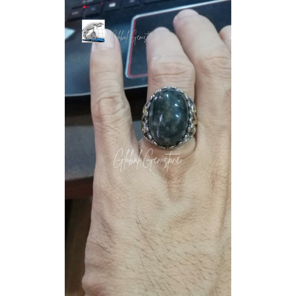 Batu Cincin Hijau lumut Sungai dareh Ring 8