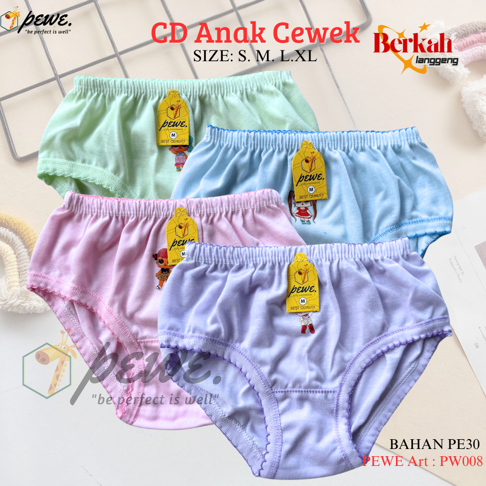 1 Pcs Celana Dalam Anak Perempuan umur 7-9 tahun polos Tebal | Sempak Anak Cewek warna warni /Cd Ana