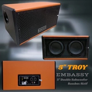 Subwoofer Aktif Embassy 5 TROY Original double 5 inch embassy troy