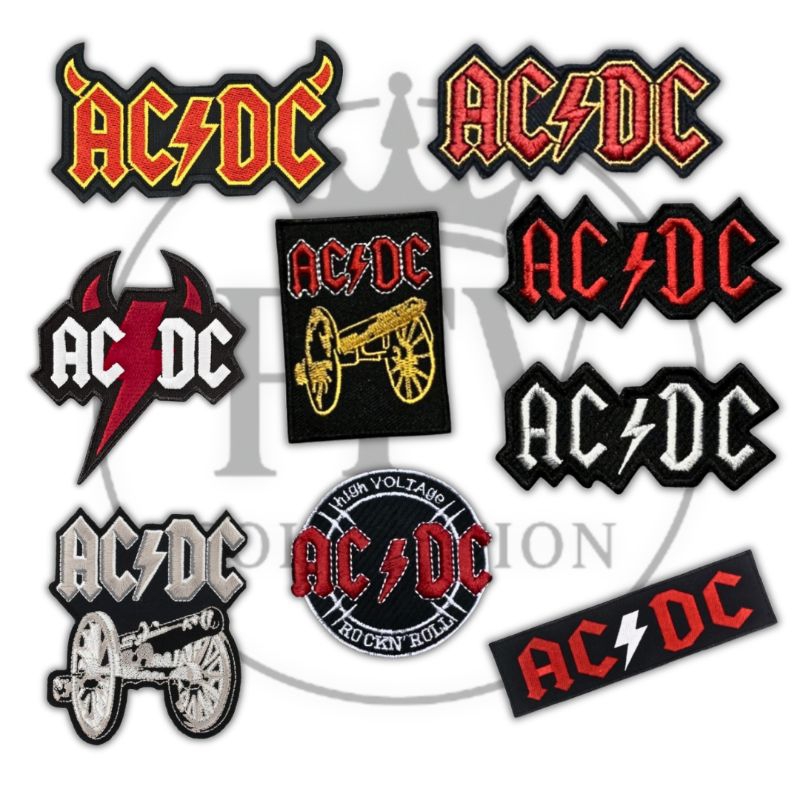 Patch Bordir Band Musik ACDC Emblem Jahit Bordir Aksesoris Patch Iron Bordir Logo Vintage Patch Band
