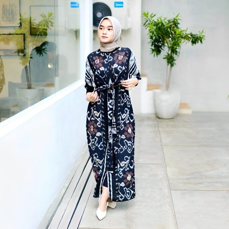 baju tenun batik gamis wanita buat acara kondangan pernikahan lamaran dan acara formal lainnya