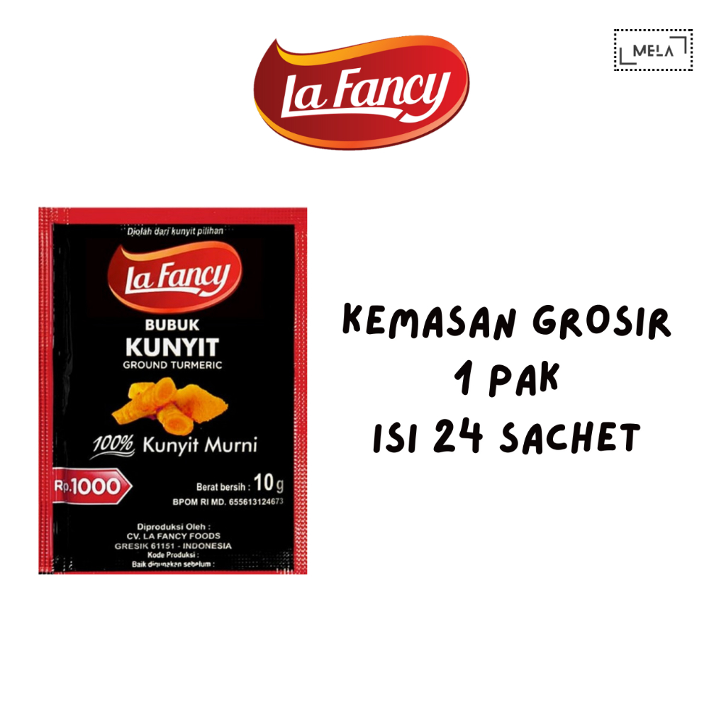 

La Fancy Bubuk Kunyit 10g - 1 Pak isi 24 Sachet