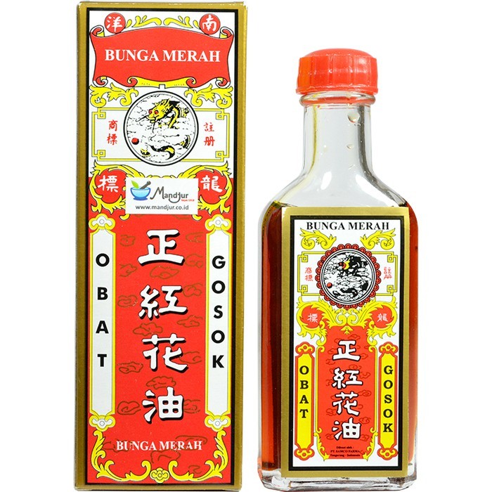 Minyak Gosok Bunga Merah - Red Flower Oil Cap Naga 40ml