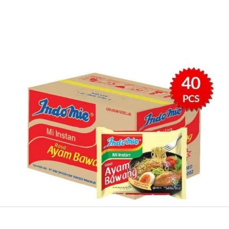 

Indomie ayam bawang 1 dus isi 40pcs