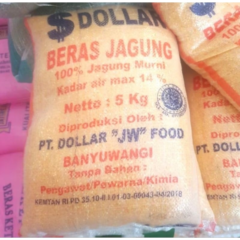 

Terlaris Beras Jagung Dollar Repack Kemasan 1kg/500gr