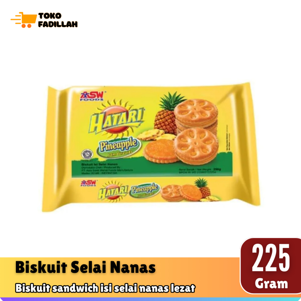 

Hatari Pineapple Jam Biscuits 225 gr - Biskuit Selai Nanas