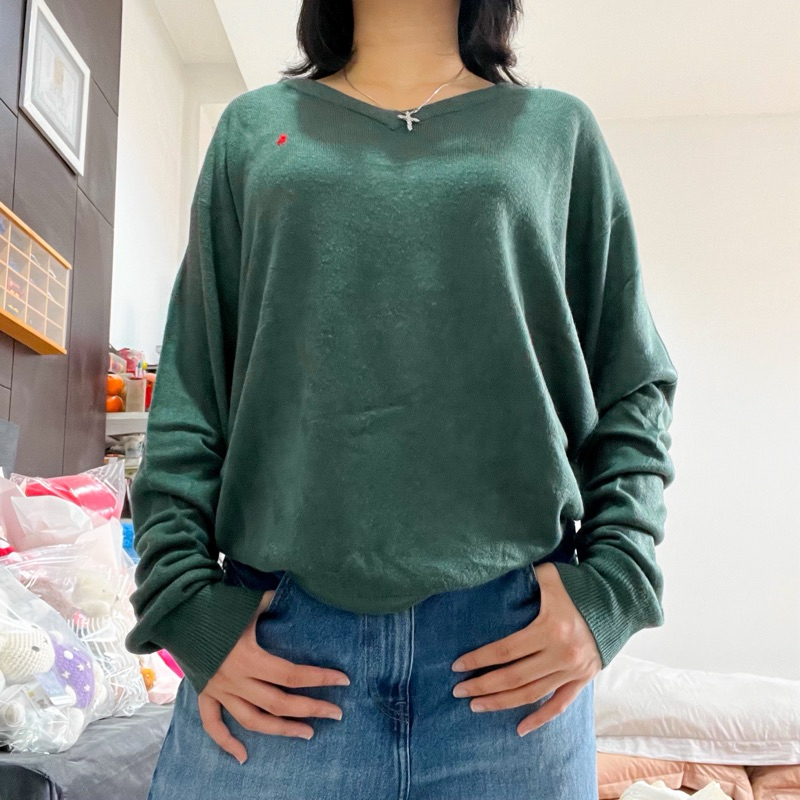 rl green vneck sweater
