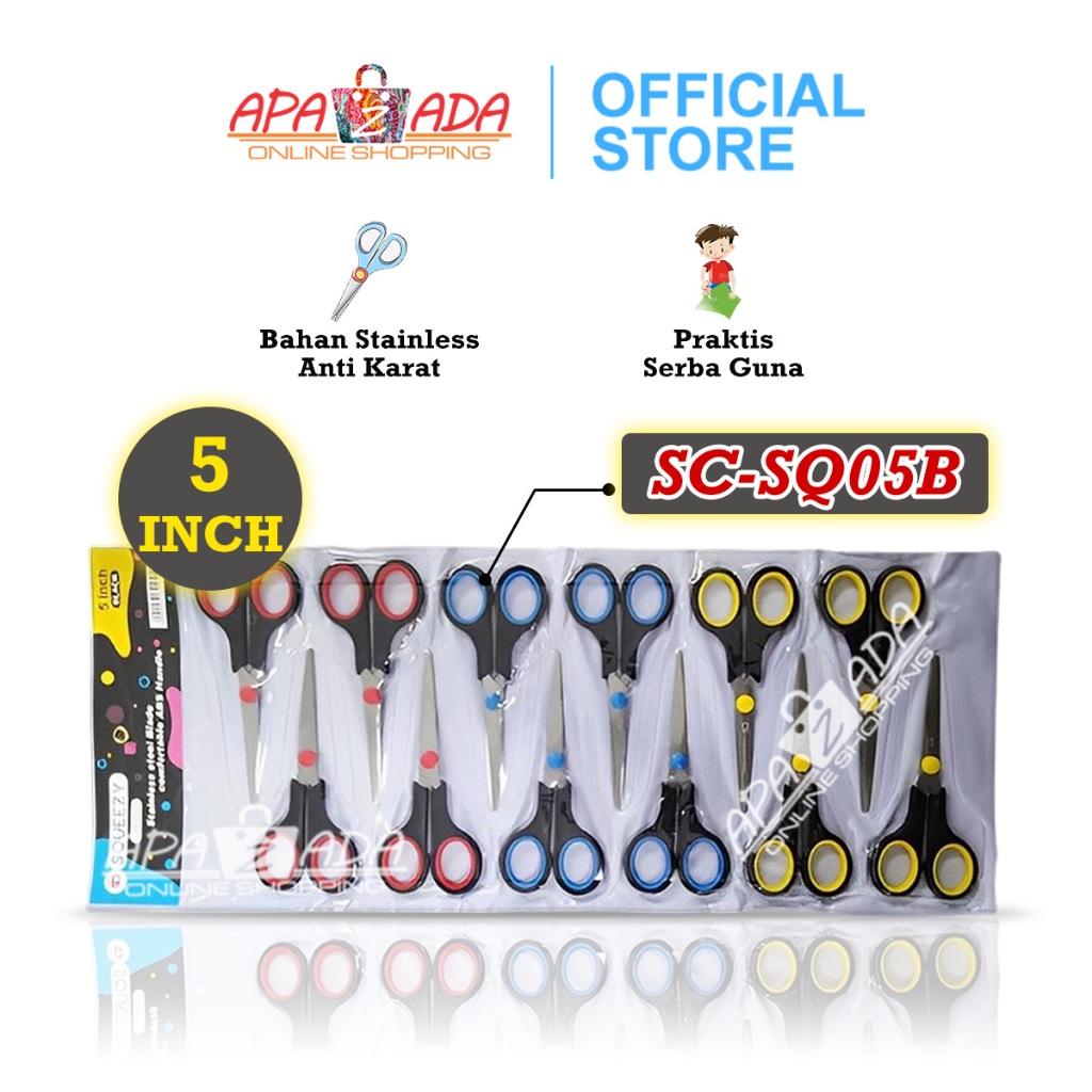 

Apazada - Gunting Kain Kertas Kantor Stainless [1 Pcs] / Gunting Anak Sekolah / Gunting SC-SQ05