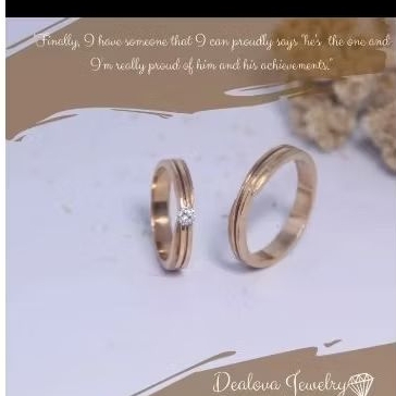 Cincin  kawin/tunangan/nikahan/couple emas dan paladium