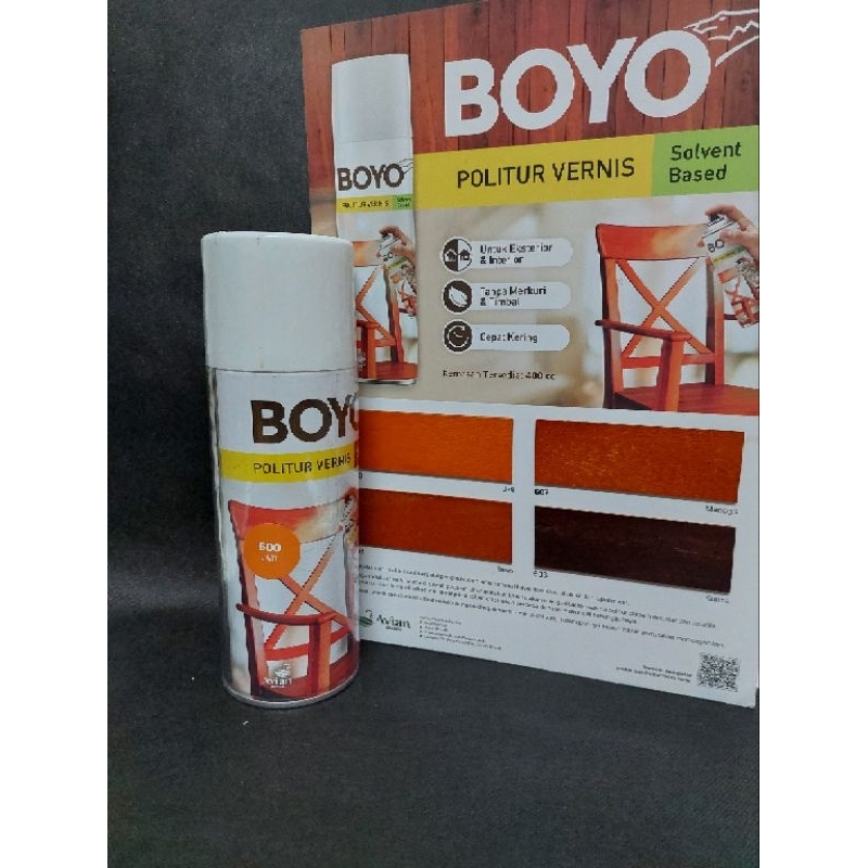 BOYO Politur Vernis Spray 400cc Jati (600)