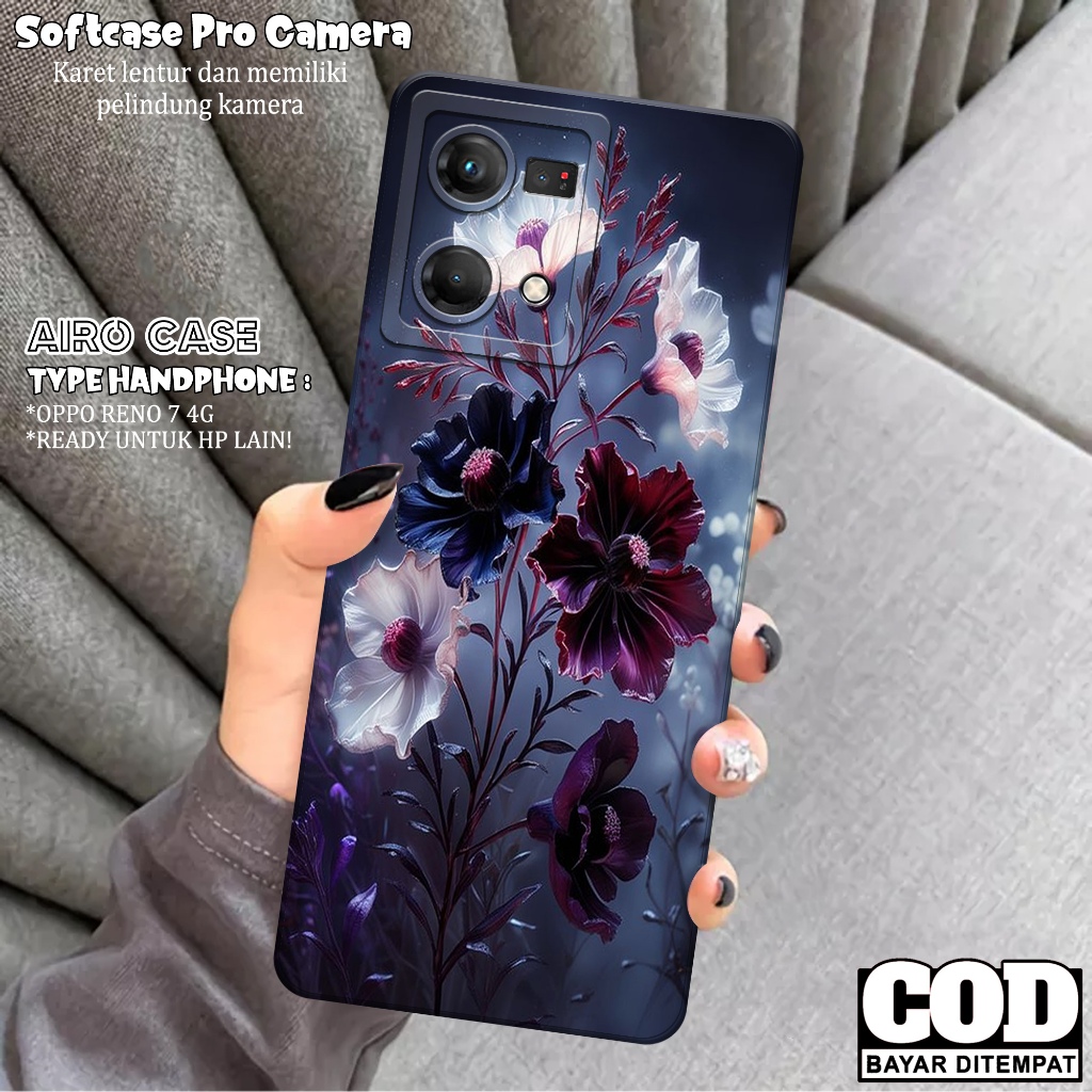 Case OPPO RENO 7 4G - Softcase OPPO RENO 7 4G - Fashion Case BUNGA - Casing OPPO RENO 7 4G - Softcas