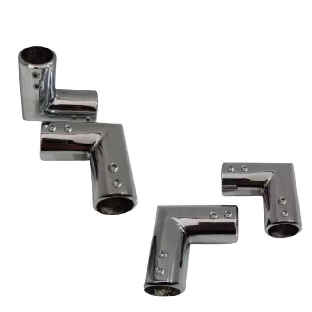 Glass Connector L Pipa ke Pipa Siku 90°Stainless