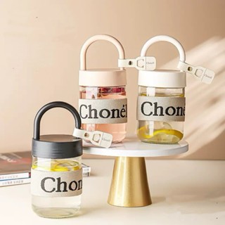 BOTOL MINUM KACA KOREAN STYLE/BOTOL MINUM KACA AESTHETIC（CHONEL）