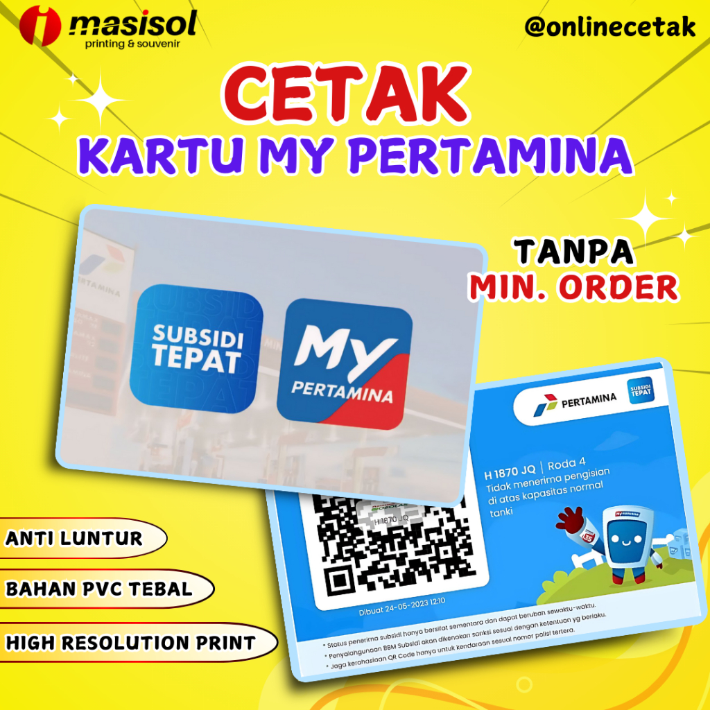 

Cetak My Pertamina Barcode Bahan Tebal, Anti Luntur, Berkualitas