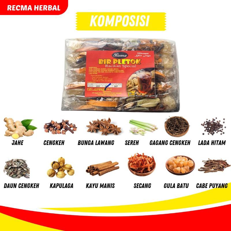 

BIR PLETOK 11 REMPAH PILIHAN +GULA BATU isi 10pcs