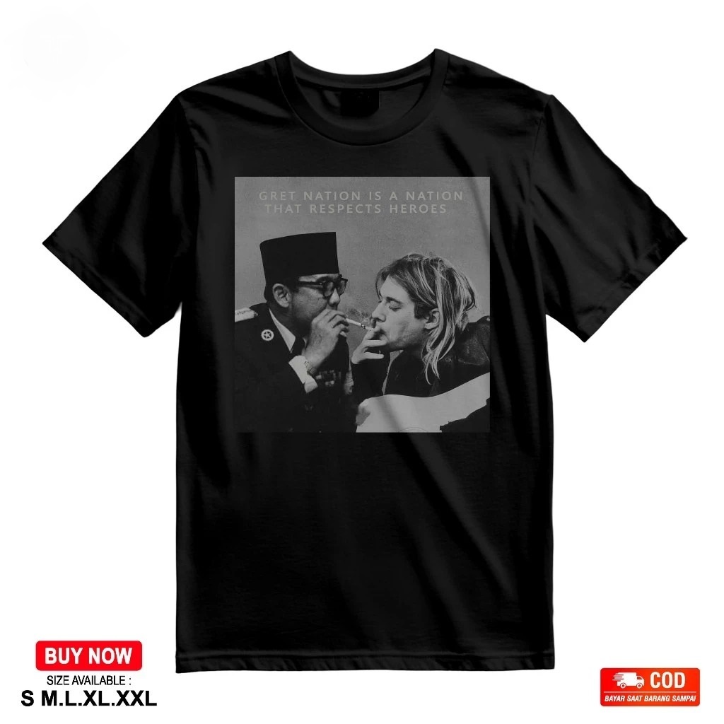 KAOS Soekarno X Kurt Cobain KAOS DISTRO Soekarno X Kurt Cobain KAOS PRIA WANITA