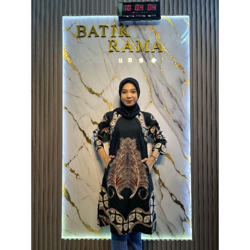 Tunik Batik Wanita Motif HIJAU BOTOL BELARAK Bahan Katun Solo By BATIKRAMA